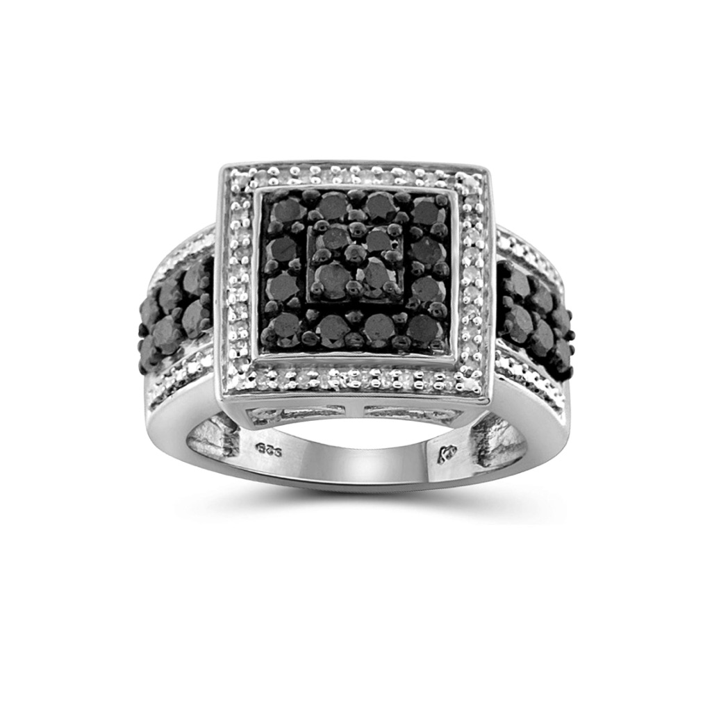 1 Ctw Authentic Natural Black And White Diamond Ring